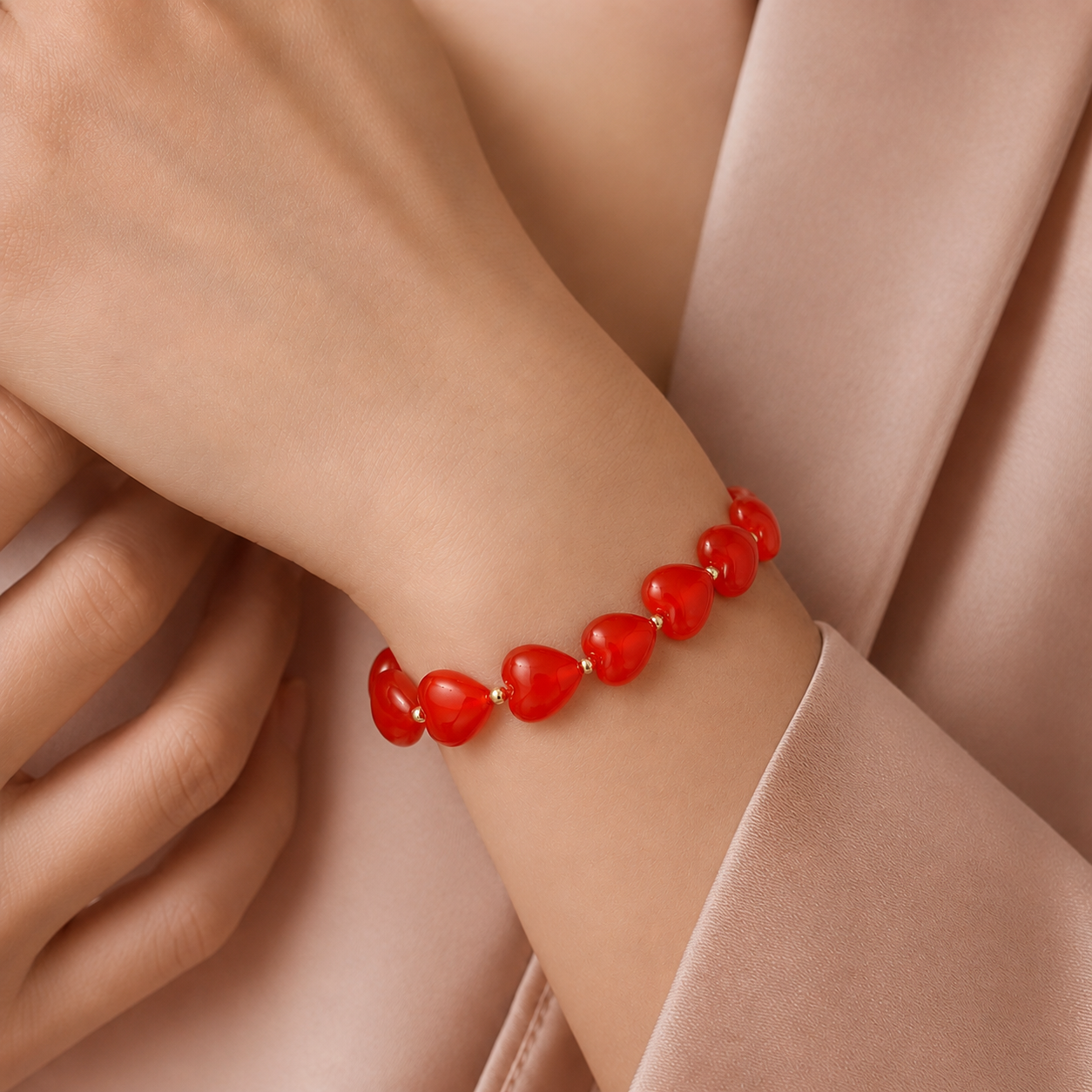 Rotes Herz Armband / Armkette