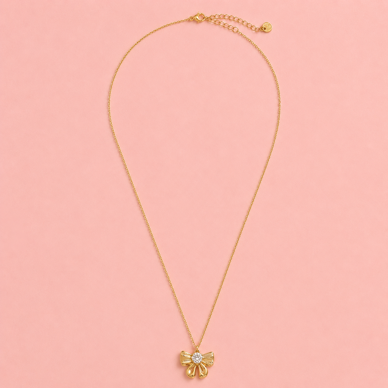 Halskette Sweet Bowtie With Diamond - vergoldet, 39cm