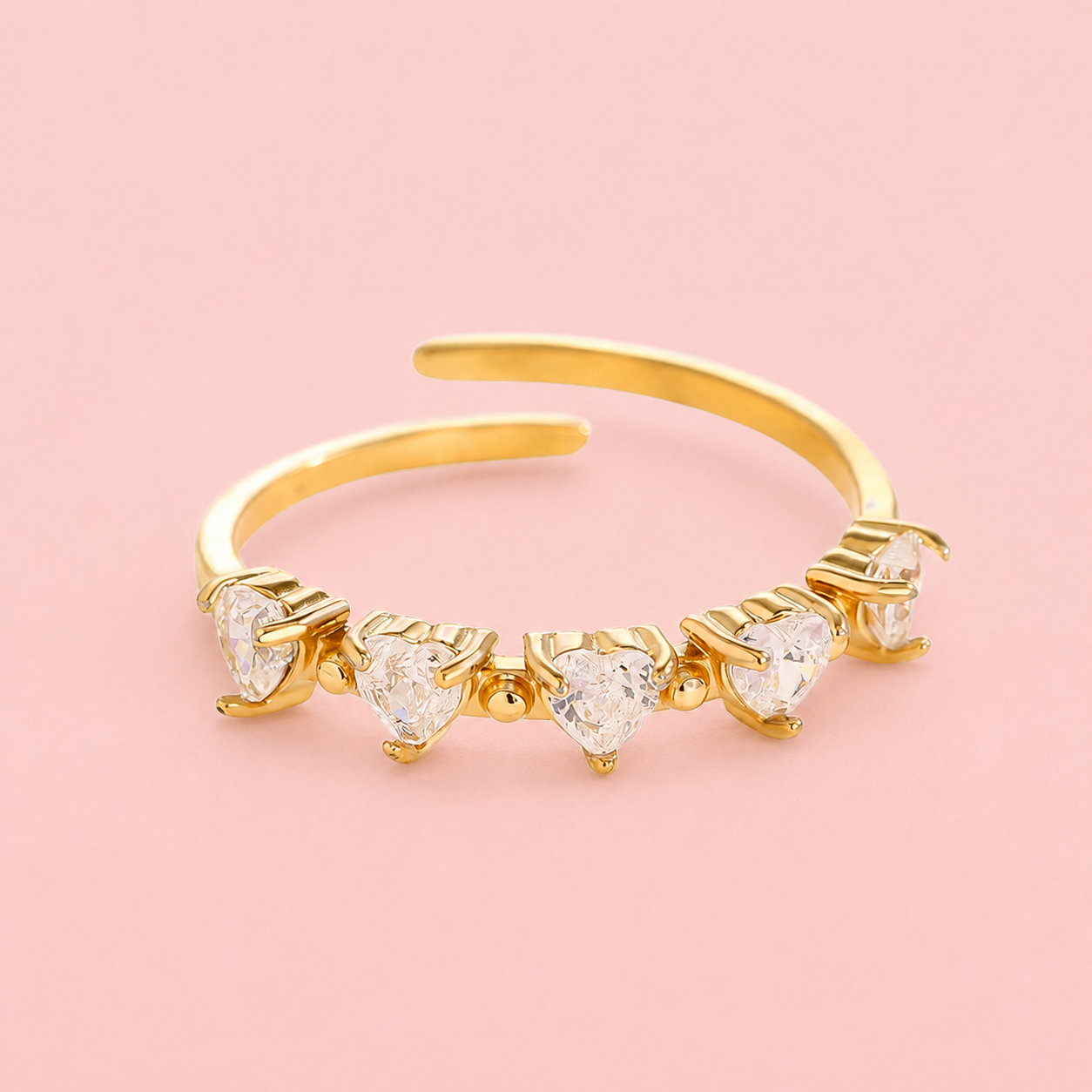 Verstellbarer Kronen Ring "Regina", vergoldet