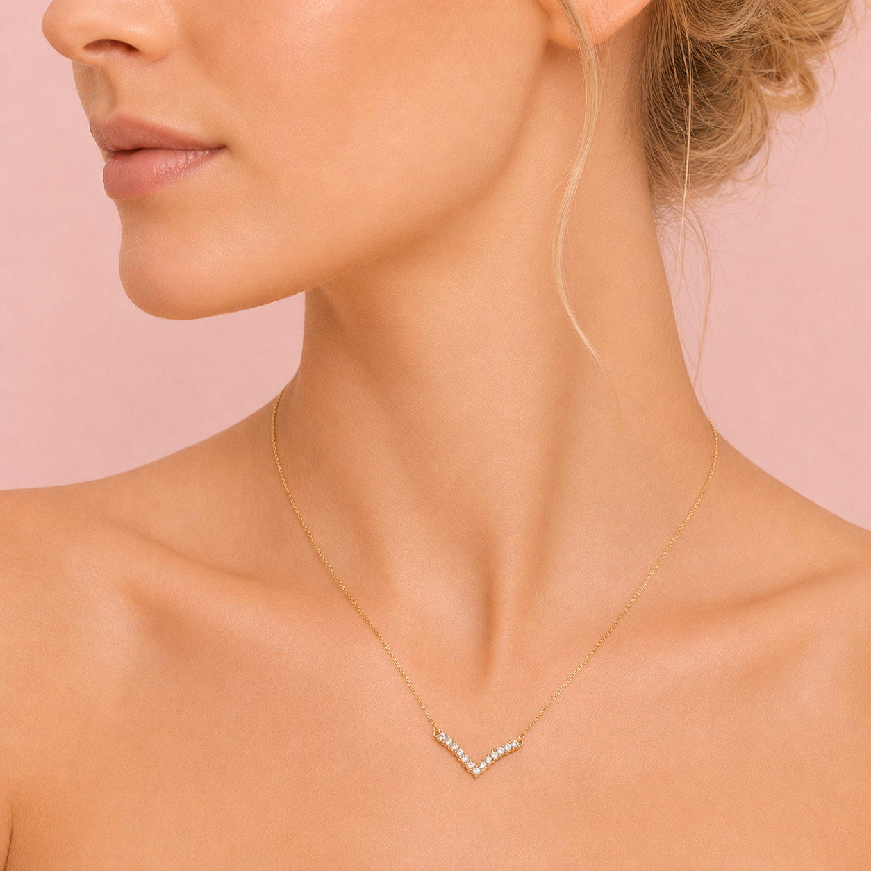 Halskette Diamond Möwe - vergoldet, 40cm