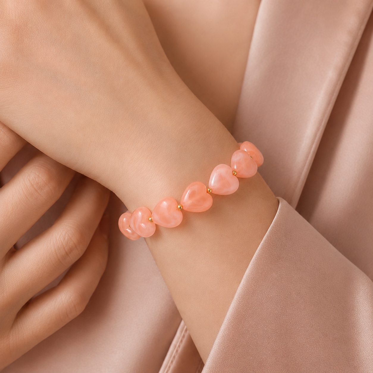 Rosa Herz Armband / Armkette